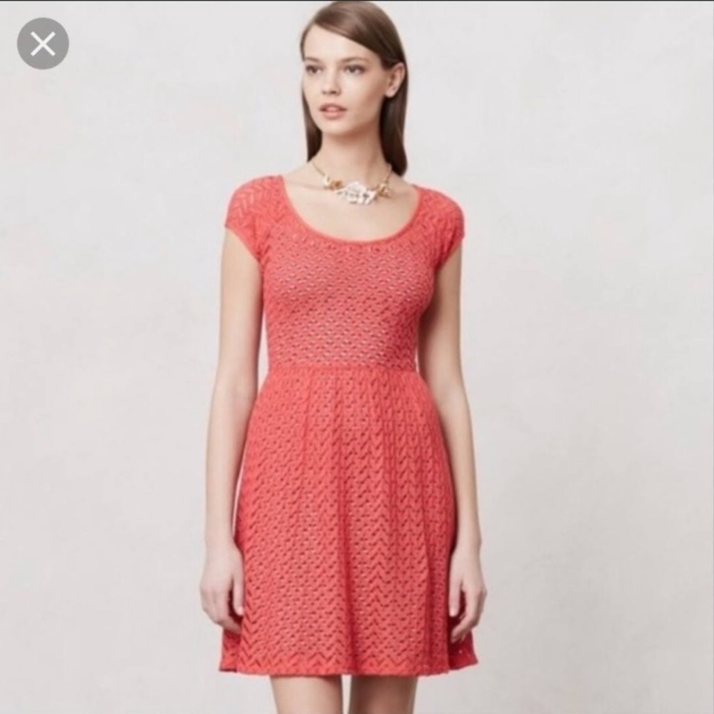 🎭ANTHROPOLOGIE🎭STRIPED MIRAGE CROCHET DRESS🎭